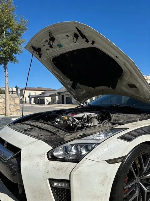 Dusty GT-R engine bay before detailing