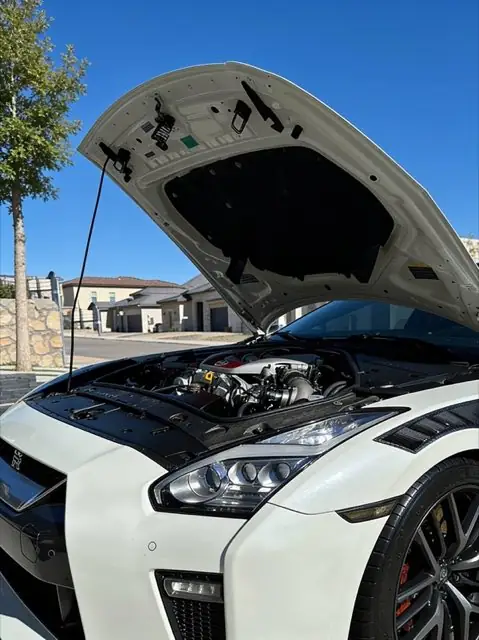 Detailed GT-R engine bay after service, closer angle